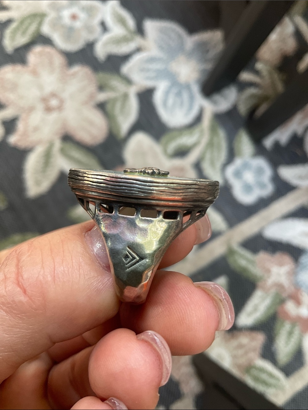 Silpada Sterling Silver Oval Aqua Blue Statement Ring 7 - Picture 3 of 5